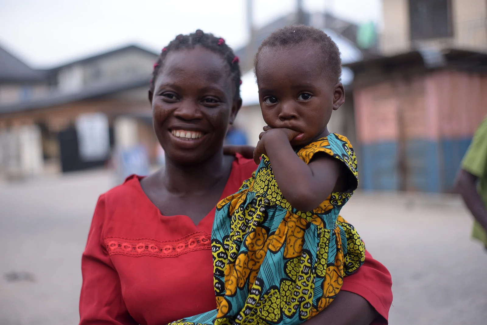 Woman with baby from the community